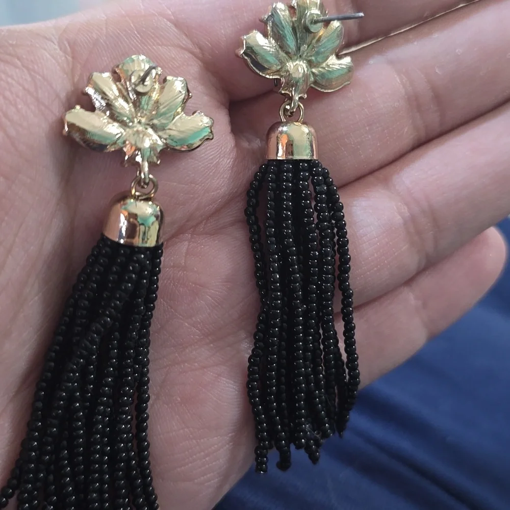 Beaded Tassel Earrings - Picture 3 of 5